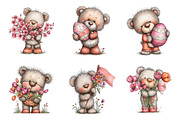 Whimsical Easter Teddy Bear Clipart, an Illustration by SinaCreation (Thumbnail 3 of 11)