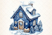 Navy Blue Christmas Clipart, an Illustration by DreamCafeArt (Thumbnail 2 of 5)