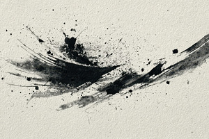 Abstract black ink splash artwork, a Photo by Pavel_design