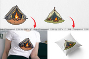 Camping Tent Clipart, a Graphic by Artnoy (Thumbnail 3 of 5)