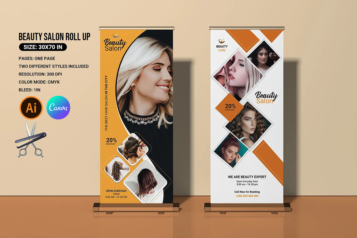 Beauty Salon Roll Up Banner