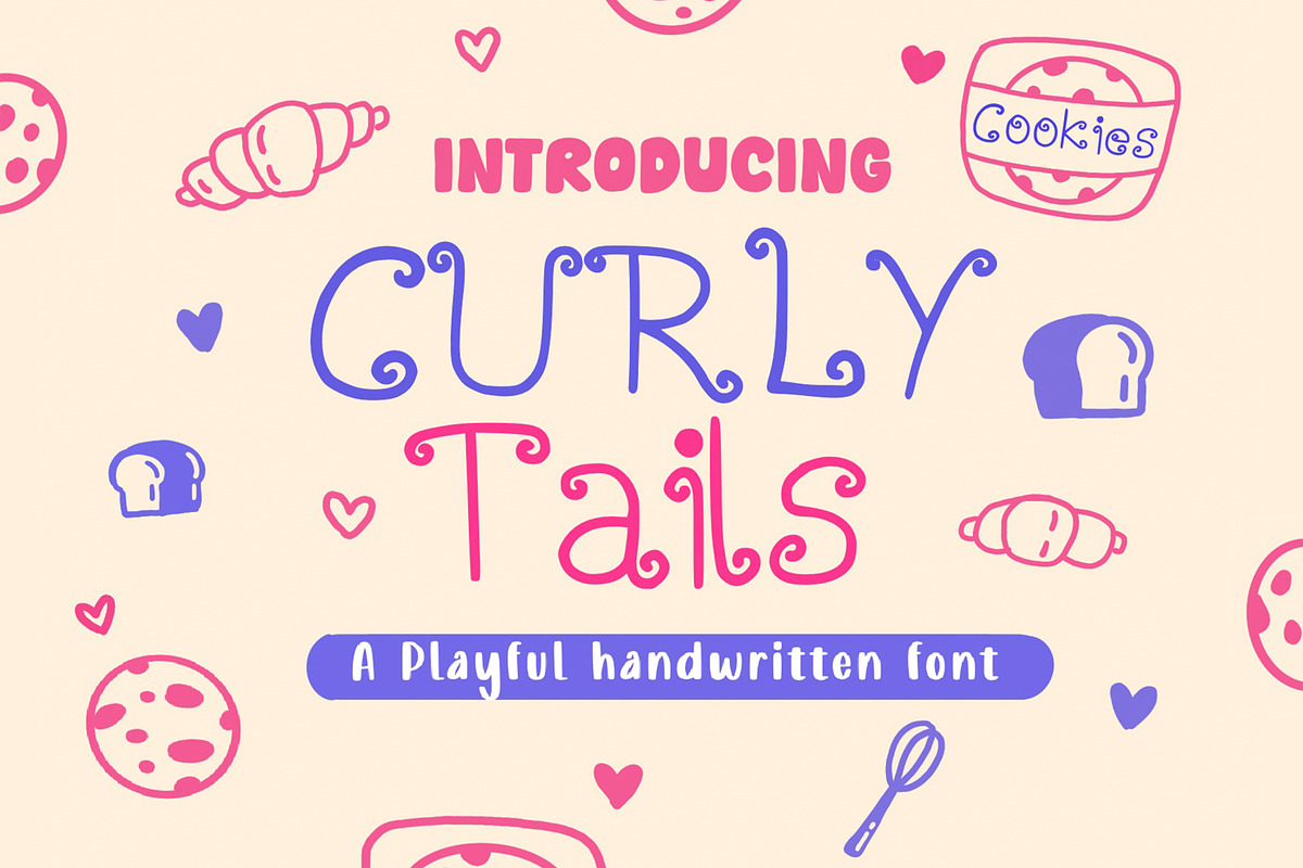 Curly tale|Playful Handwritten Font, a Script Font by Waterystrokes (Photo 1 of 4)