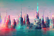 Glitch City Landscapes, an Illustration by OneOrEight (Thumbnail 12 of 20)