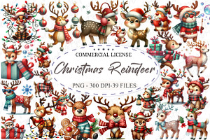 Funny Quirky Christmas Reindeer Clip, an Illustration by designcity5