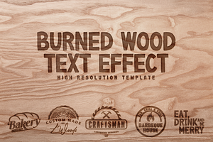 Burned Wood Text Effect Template