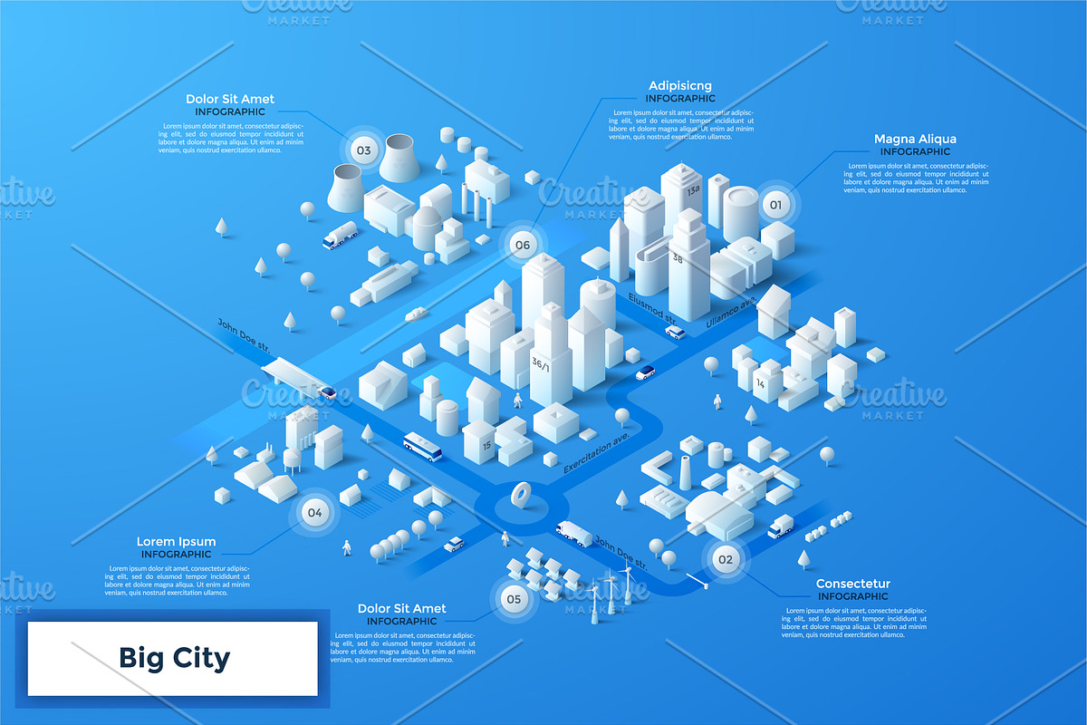 White Isometric City Builder, an Object Graphic by Andrew Kras Design (Photo 2 of 13)