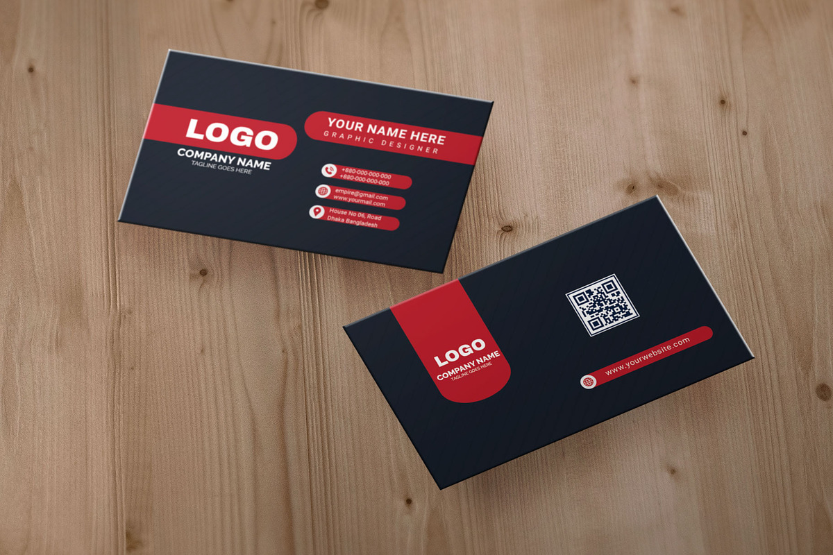 Red _ Black Business Card, a Business Card Template by Vitoria's Collection (Photo 2 of 3)