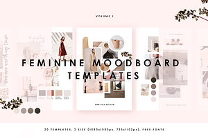 Feminine Mood Board Templates