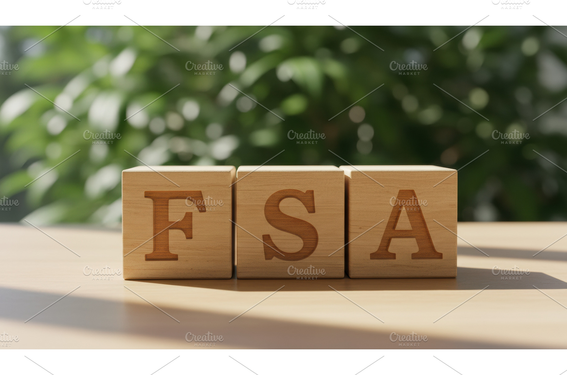 Wooden blocks spelling FSA against, a Business Photo by Igor Tichonow