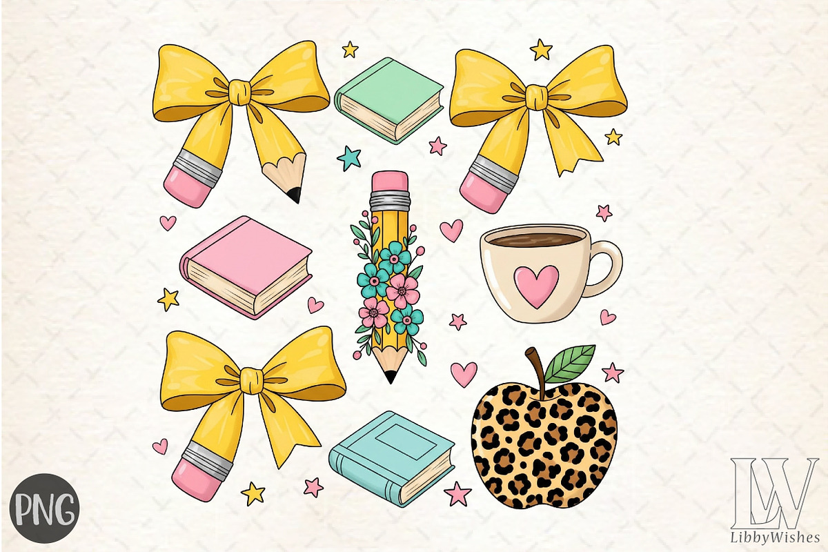 Back to School Cute Png, Teacher Bow, an Illustration by Libby Wishes (Photo 1 of 6)