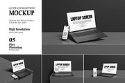 Laptop And Iphone Mockup, a Wearable Device Mockup by AndikaGraphic (Thumbnail 1 of 6)