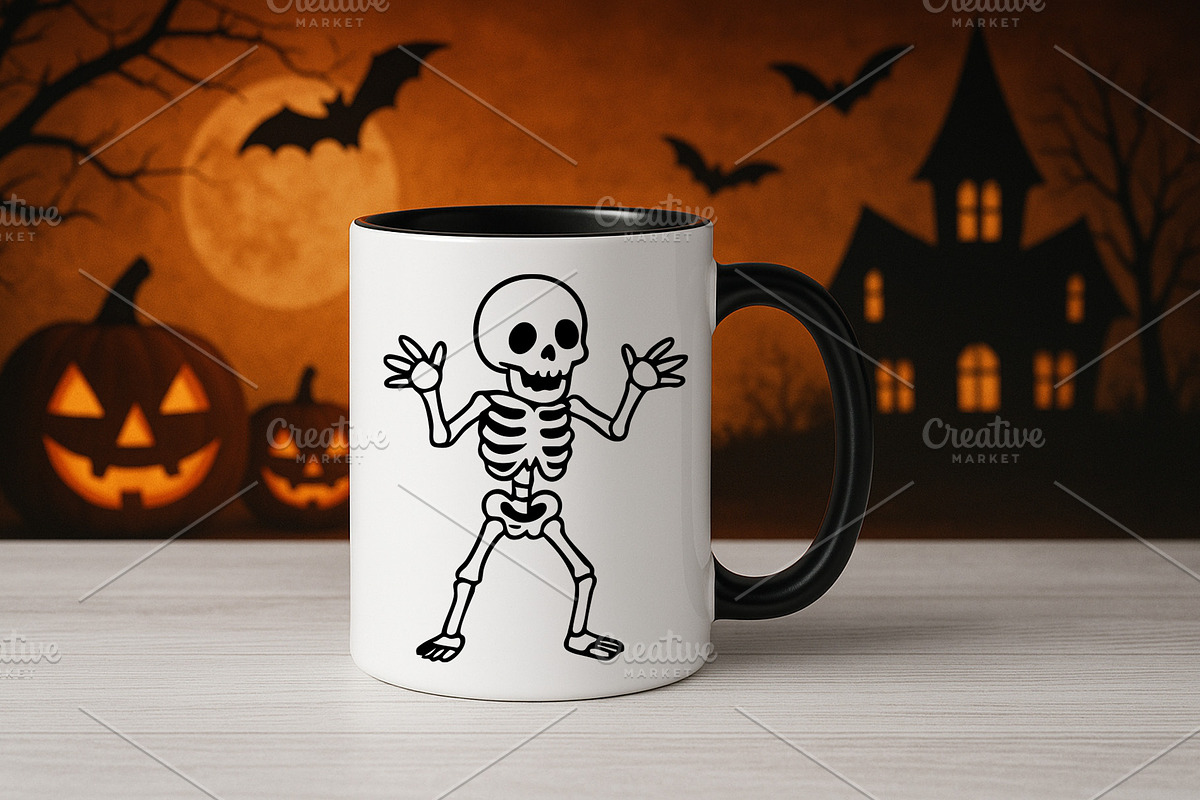 Funny Halloween Skeleton Clipart., a Decorative Illustration by kaisorn (Photo 3 of 4)