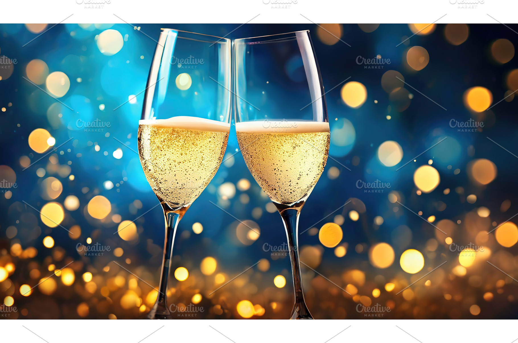 Two champagne glasses filled with, a Food & Drink Photo by Igor Tichonow