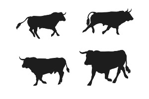 Bull Silhouettes Set 1 Procreate