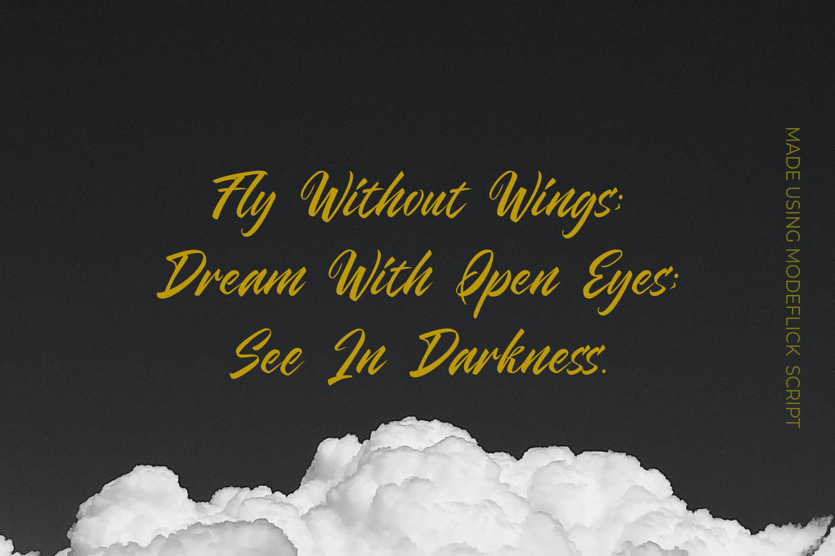 Modeflick Script, a Script Font by Astageni (Photo 2 of 9)