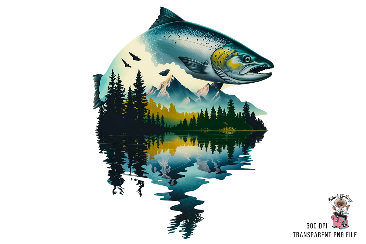 Salmon Forest PNG Bundle, a Graphic by Rina Akther (Photo 3 of 11)
