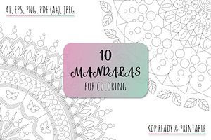 10 Relaxing Mandalas for Coloring