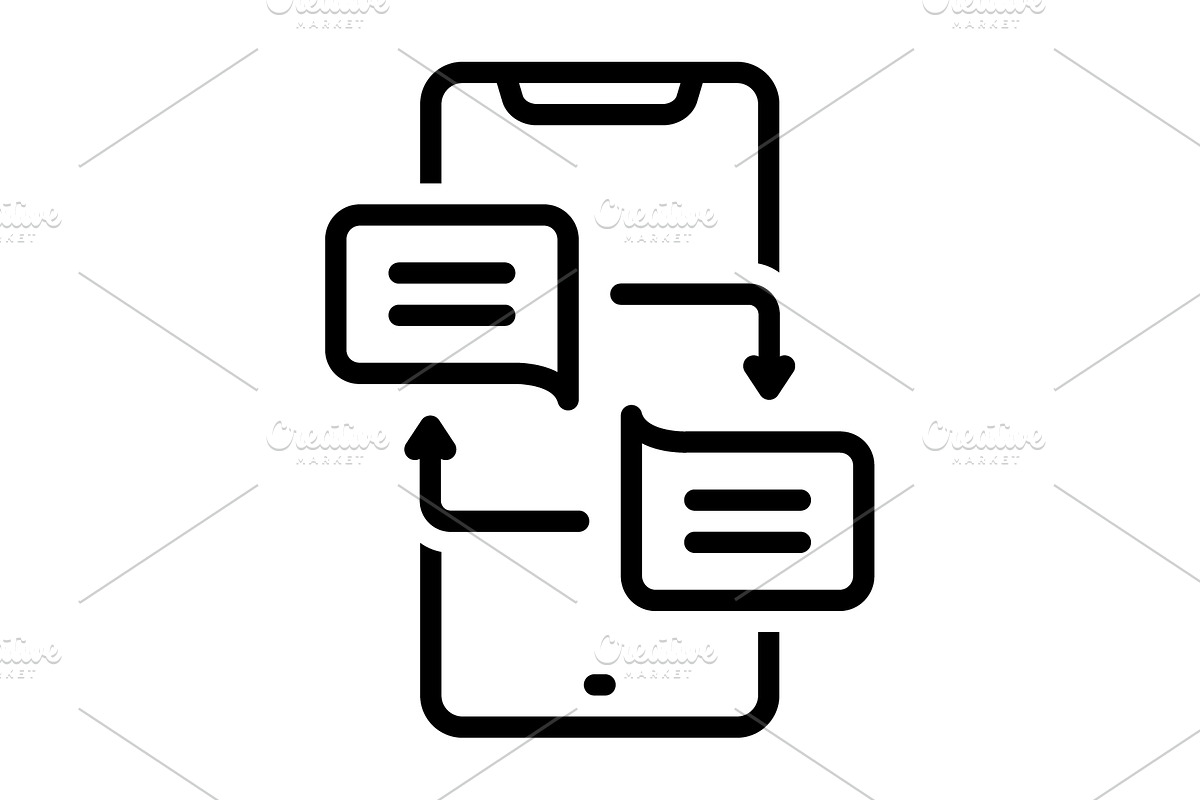Reply answer black icon, an Outline Icon by Creative priyanka