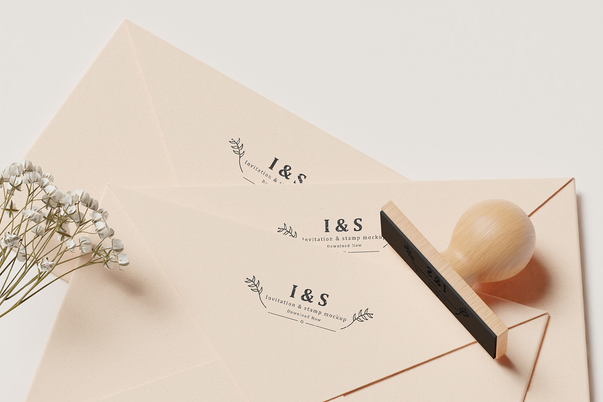 Envelope & Stamp mockup bundle, a Product Mockup by Mockthethics. (Photo 4 of 6)