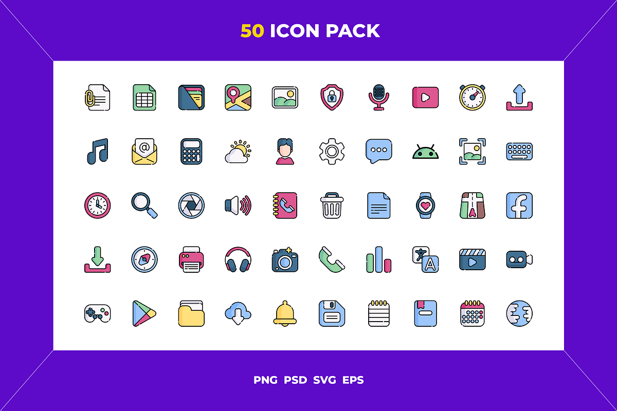 50 App icons, an Outline Icon by Wencory (Photo 1 of 2)