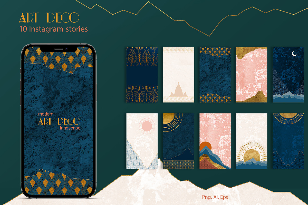 Art Deco Landscape Creator Kit, an Object Graphic by Polli Deeva (Photo 13 of 19)