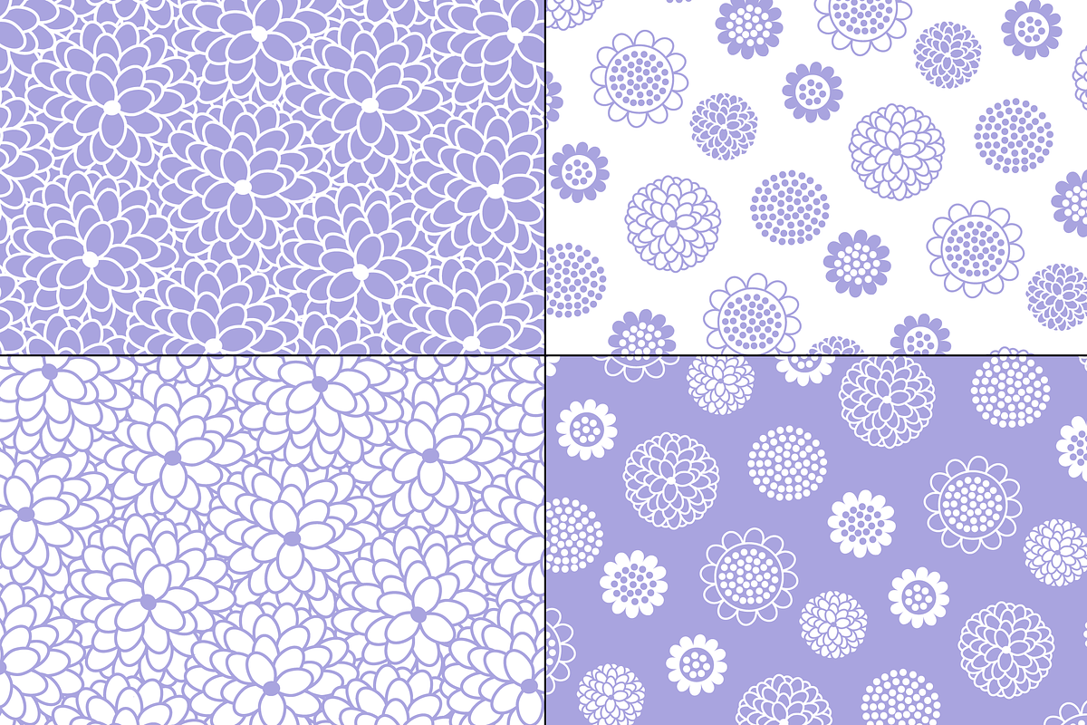 Lavender White Floral Patterns preview 3