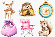 Kawaii Camping Clipart Bundle, an Illustration by Canvas Craft (Thumbnail 2 of 7)