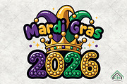 Mardi Gras 2026 PNG, an Illustration by Craft Nest (Thumbnail 1 of 4)
