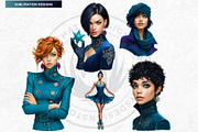Modern Winter girls cliparts, a Seasonal Illustration by ThatsDesignArt (Thumbnail 4 of 18)