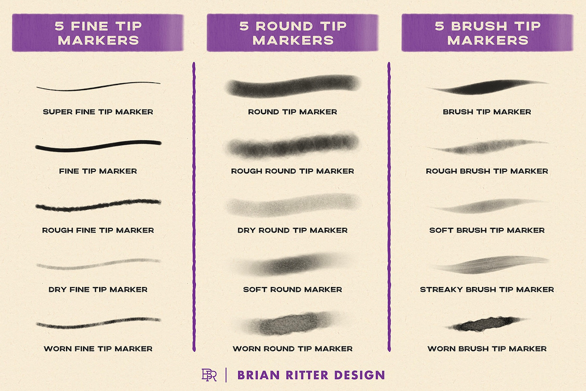 Markers for Procreate, a Brush Add-On by Brian Ritter Design (Photo 5 of 11)