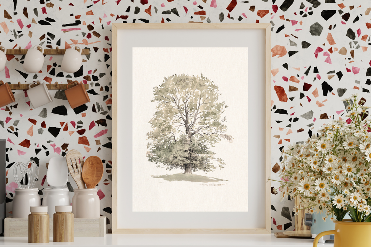 Vintage Tree Sketch Wall Art, a Decorative Illustration by Pink_bloom (Photo 7 of 10)