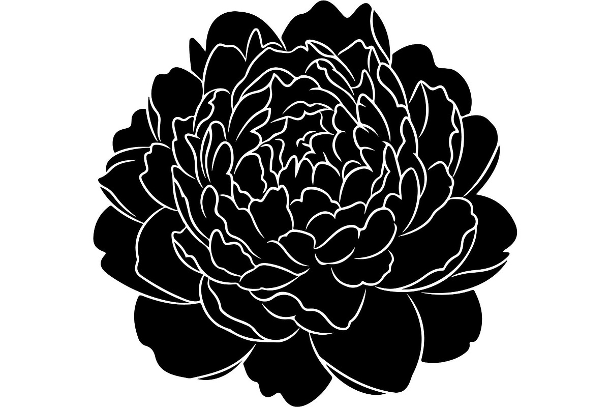 Peony Flower Silhouette, an Object Graphic by Designer_Momina (Photo 10 of 18)
