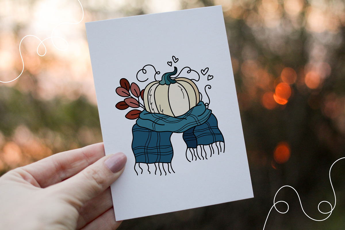 Pumpkins & Autumn Decor Set, a Seasonal Illustration by Panna Limon Store (Photo 9 of 10)