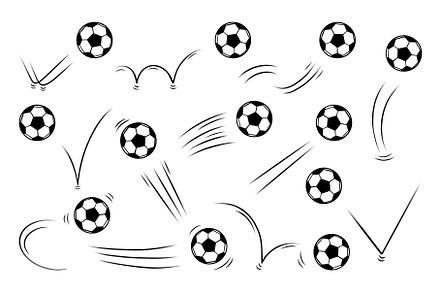 Soccer ball bounces. Flying football, a Sport Illustration by Valerie Bodnar