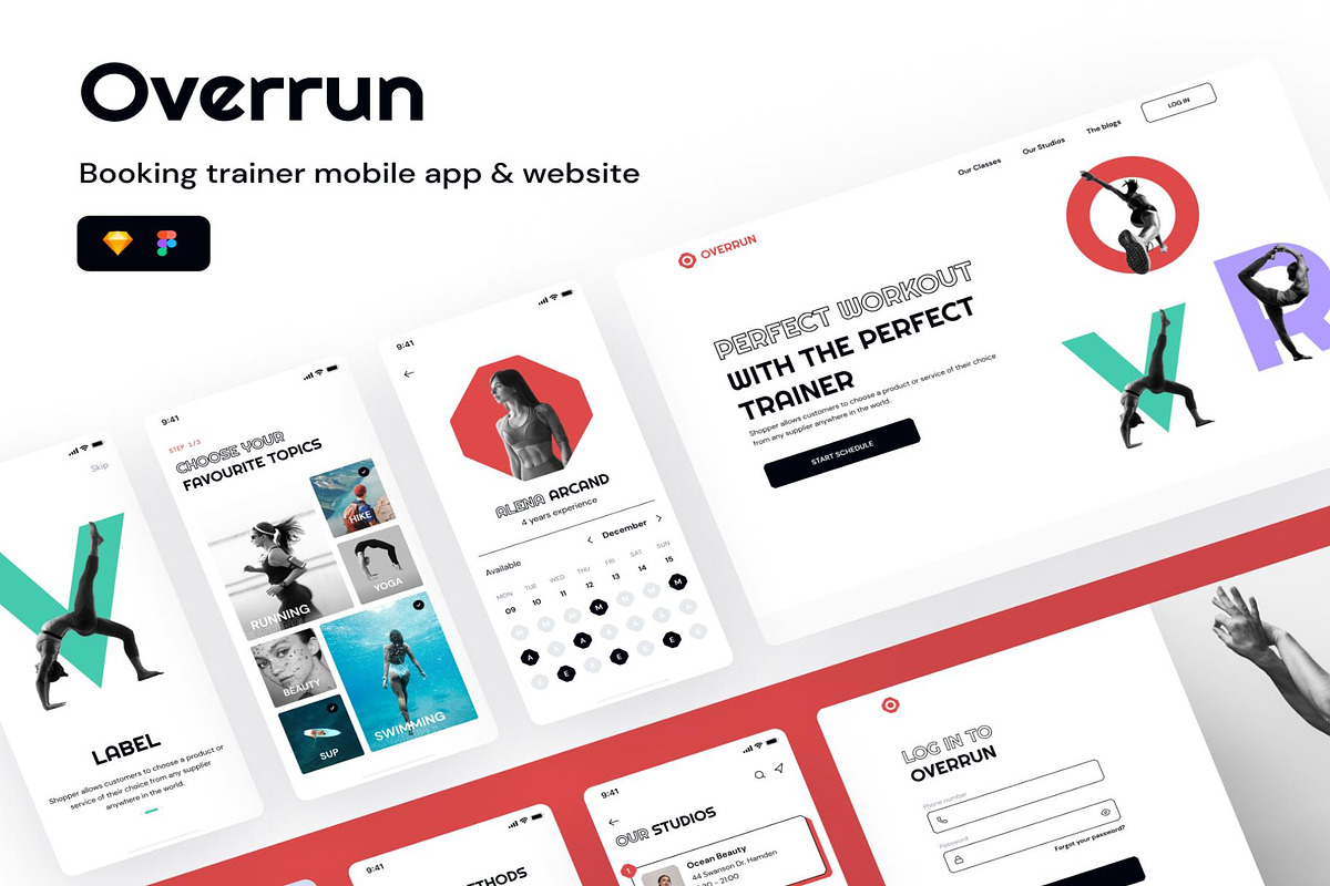 Overrun Booking trainer mobile app, an UI Kit Template by Lumina_ui_ux202 (Photo 1 of 6)