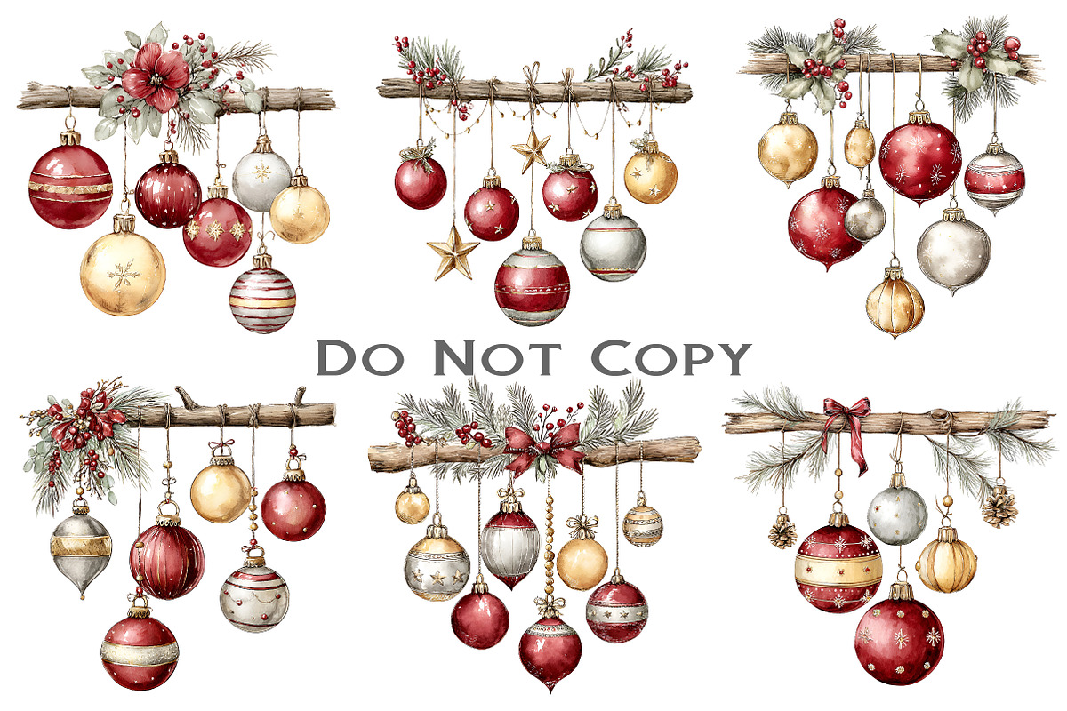 Christmas Decorations Clipart, an Illustration by Craft Nest (Photo 7 of 11)