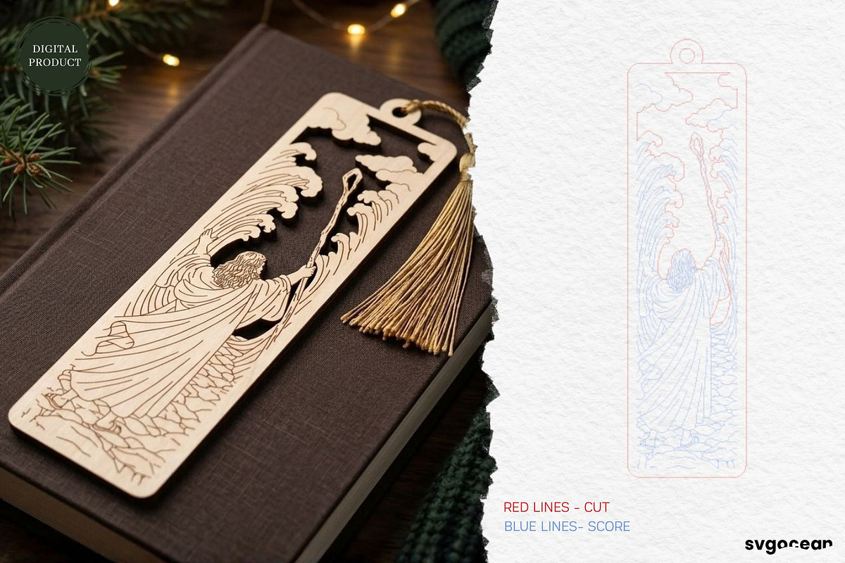 Wooden Jesus Bookmarks SVG Bundle, a Decorative Illustration by svgocean (Photo 11 of 13)
