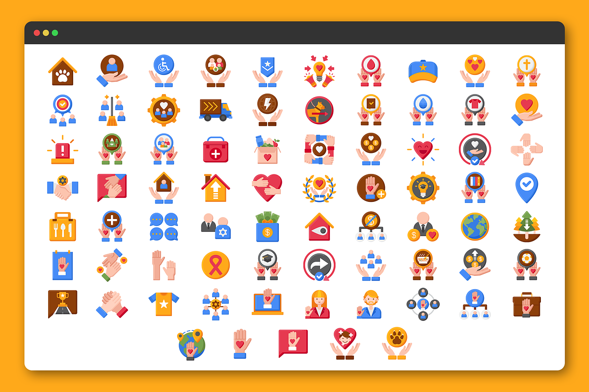 Volunteer Work Icons, a Solid Icon by Flat Icons (Photo 2 of 7)