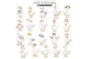 Silly Goose Spring Watercolor, an Illustration by CharmClipArt (Thumbnail 4 of 9)