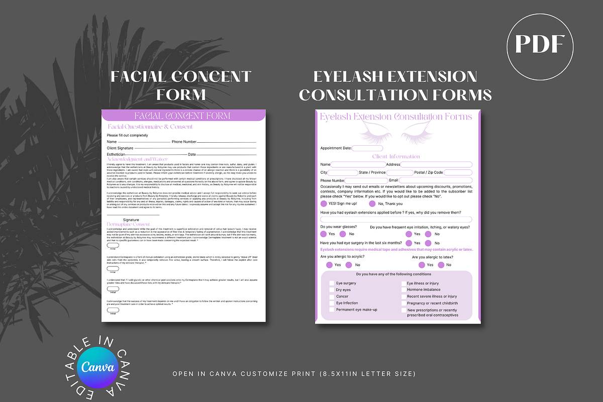 Aesthetician Business Forms Bundle, a Stationery Template by Prodesign (Photo 6 of 15)