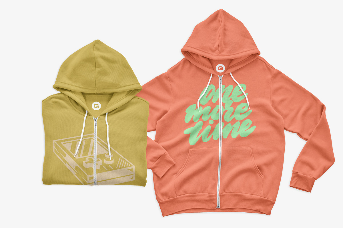 Bella Canvas Mens Zip Hoodie Mockups, a Hoody Mockup by GraphicHero (Photo 7 of 9)
