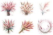 Pink Summer Grass Clipart, an Illustration by DreamArtGraphic (Thumbnail 4 of 4)