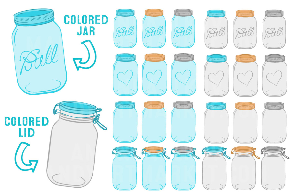 Tropical Blue Jar Vectors & Clipart, an Illustration by Amanda Ilkov (Photo 2 of 4)