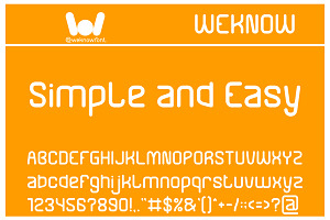 Simple and Easy font, a Sans Serif Font by weknow