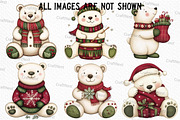 Cute Christmas Polar Bear Clipart, an Illustration by Craft Nest (Thumbnail 5 of 6)
