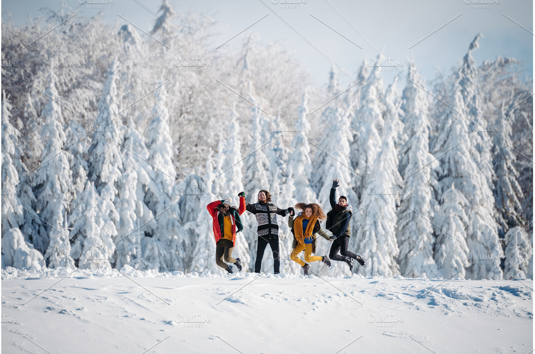 Friends walking through winter, a Person Photo by HalfPoint