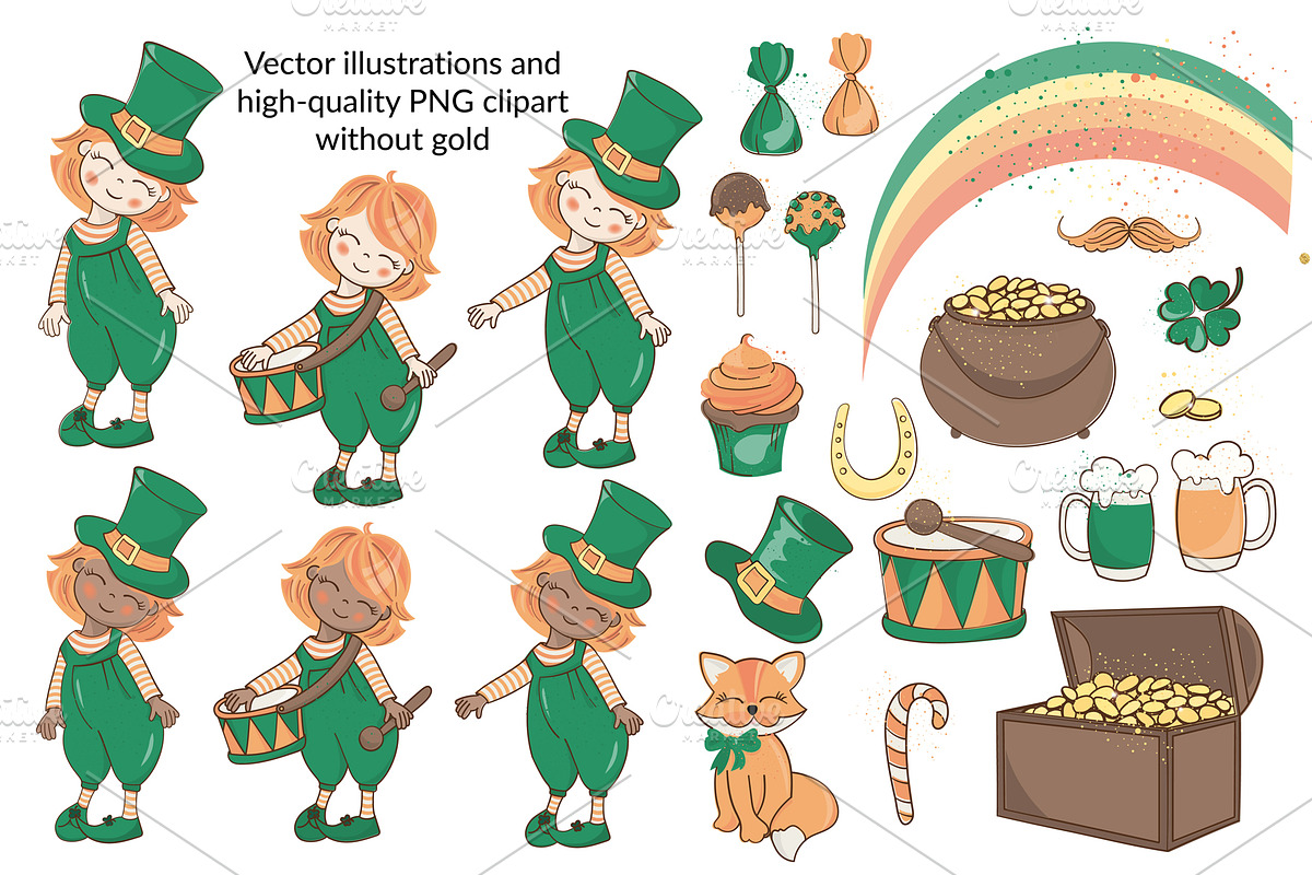 ST. PATRICK DAY Vector Illustration, a Decorative Illustration by FARAWAYKINGDOM (Photo 5 of 7)