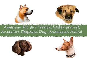 Dogs Pet Portraits Art Print Set 6
