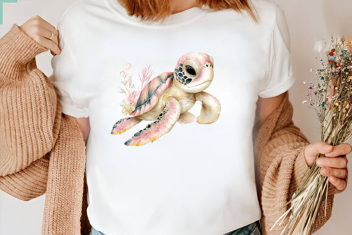 Summer Sea Turtle Clipart, an Illustration by CreationArt (Photo 3 of 7)