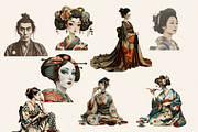 SURREAL EDO PERIOD CLIPART PACK, a Person Illustration by Daring Digies (Thumbnail 2 of 9)